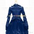 Retro Renaissance Style Pagoda Sleeves Prom Ball Gown Blue Dress