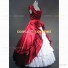 Sleeveless Gothic Theater Reenactment Clothing Lady Dress Red