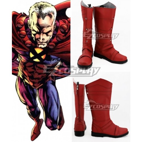 X Men Magneto Max Eisenhardt Red Shoes Cosplay Boots