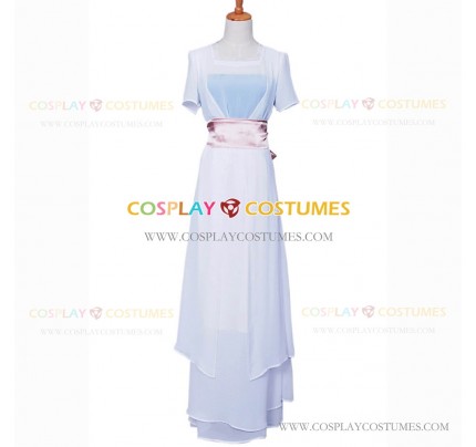 Titanic Rose Cosplay Costume Blue Chiffon Dress