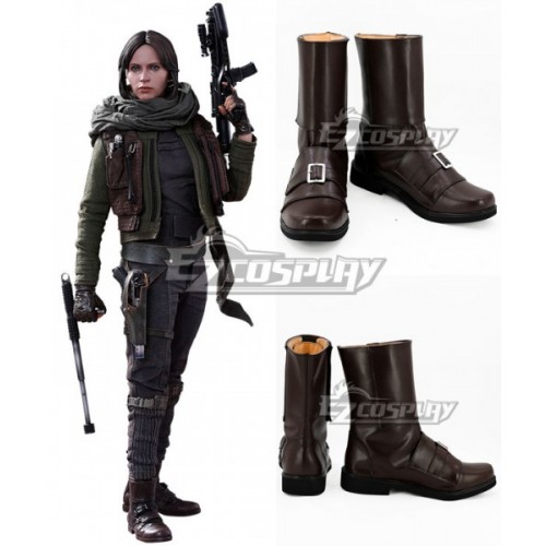 Rogue One: A Star Wars Story Jyn Erso Brown Shoes Cosplay Boots