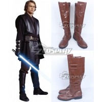 Star Wars Anakin Skywalker Darth Vade Brown Shoes Cosplay Boots