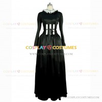 Edwardian Steampunk Gothic Black Girdle Dress