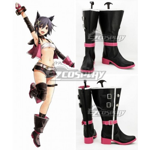 God Eater 2 Nana Kouzuki Black Shoes Cosplay Boots