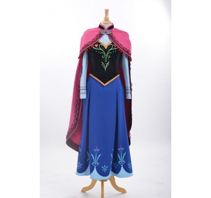 Deluxe Frozen Princess Anna Cosplay Costume