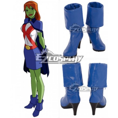 DC Young Justice Miss Martia Megan Morse Blue Shoes Cosplay Boots