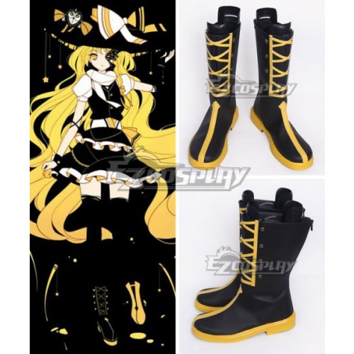 Touhou Project Koumajou Densetsu Legend of Scarlet Devil Castle Kirisame Marisa Black Shoes Cosplay Boots