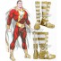 Marvel Captain Marvel Shazam Billy Batson Golden White Shoes Cosplay Boots