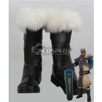 League of Legends King Tryndamere The Barbarian King Black Shoes Cosplay Boots