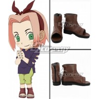 Naruto Haruno Sakura Childhood Brown Shoes Cosplay Boots