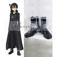 Sword Art Online SAO Sodo Ato Onrain Kirigaya Kazuto Kirito Flat Boots White Silver Cosplay Shoes