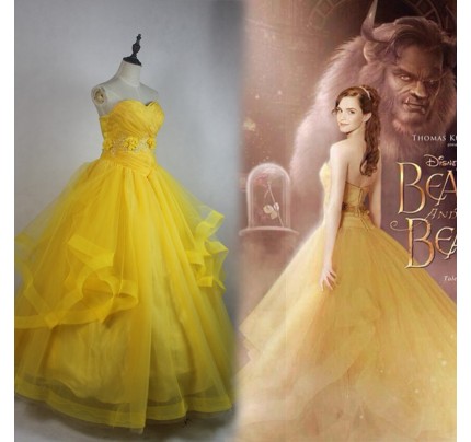 2017 New Movie Beauty And The Beast Belle Dress Cosplay Costume Costume