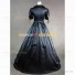 Faire Queen Elizabeth Black Gothic Vampire Lady Evening Gown Black