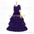 Reenactment Civil War Lace Lolita Recoco Layered Purple Ball Gown Dress