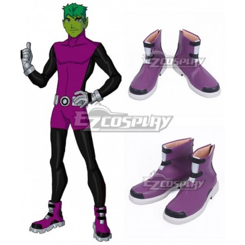 DC Teen Titans Beast Boy Garfield Logan Purple Cosplay Shoes