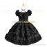 Black Gothic Lolita Dress Punk Lolita Criss-cross Tiered Bow Dress