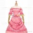 Classic Victorian Steampunk Ruffles Herrlich Pink Ball Gown Dress