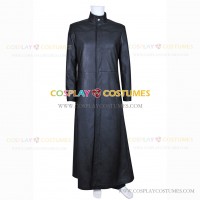 The Matrix Cosplay Neo Costume Black Leather Coat