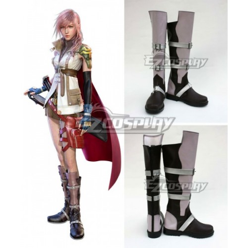 Final Fantasy XIII FF13 Lightning Black Shoes Cosplay Boots