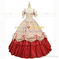 Alice in Wonderland Country Lolita Floral Dress Ball Gown Red Cheery