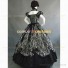 Victorian Style Saloon Girls Southern Belle Floral Brocade Dress Grey