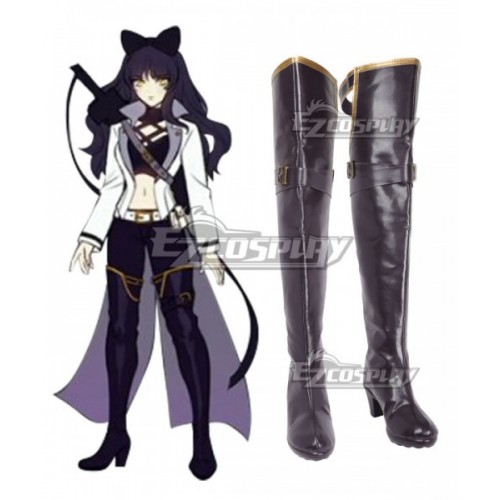 RWBY Volume 4 Blake Belladonna Black Shoes Cosplay Boots