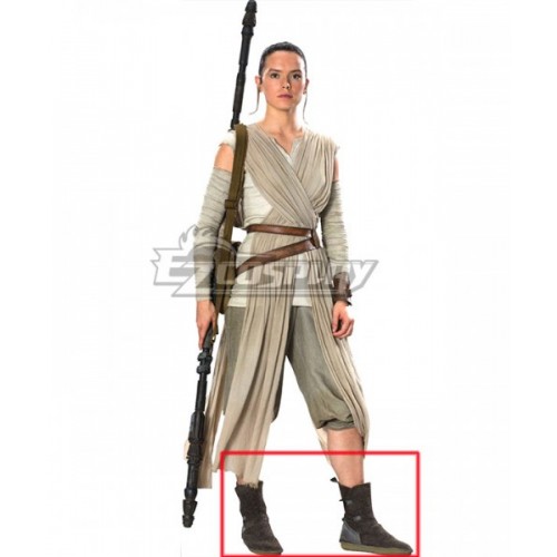 Star Wars: The Force Awakens Rey Deep Brown Shoes Cosplay Boots