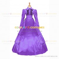 Victorian Gothic Lolita Reenactment Rococo Southern Belle Light Purple Ball Gown Dress