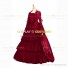 Retro Renaissance Style Pagoda Sleeves Prom Ball Gown Red Dress