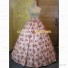 Alice in Wonderland Fancy Dress Floral Print Ball Gown Ladies Dress