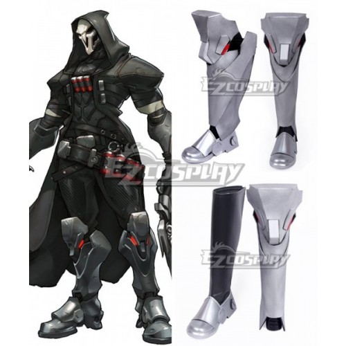 Overwatch OW Reaper Gabriel Reyes Sliver Shoes Cosplay Boots