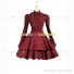 Steampunk Victorian Style Military Coat Gothic Lolita Coat Dress Burgundy