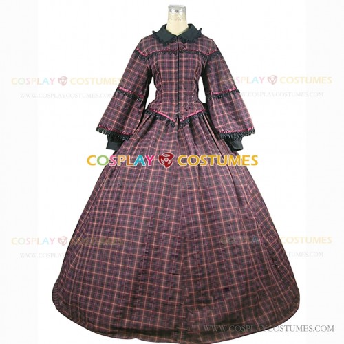 Retro Victorian Country Lady Tartan Lolita Dress Fancy Party Dress