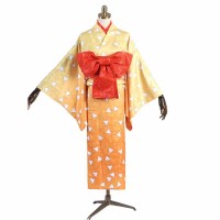 Demon Slayer: Kimetsu No Yaiba Zenitsu Agatsuma Female Kimono Cosplay Costume