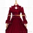 Marie Antoinette Reenactment Lolita Red Ruffle Evening Ball Gown Dress