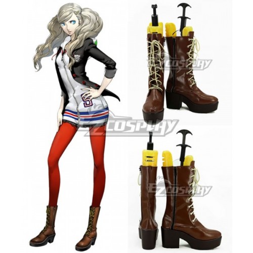 Persona 5 Ann Takamaki Brown Shoes Cosplay Boots