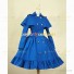 Gothic Victorian Style Cape Reenactment Steampunk Dress Blue