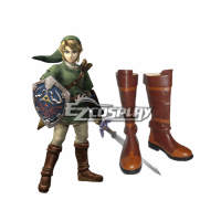 The Legend of Zelda Zeruda no Densetsu Twilight Princess Link Brown Shoes Cosplay Boots