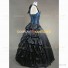 High Quality Victorian Gothic Jacquard Halterneck Dress Blue