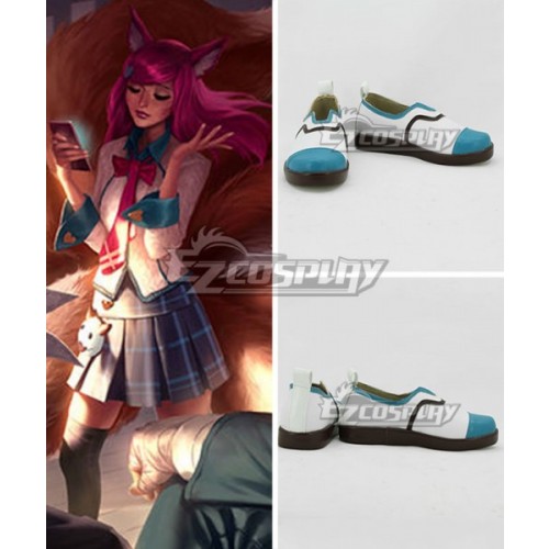 League of Legends LOL Academy Ahri The Nine Tailed Fox White Cosplay Shoes