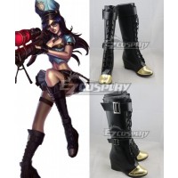 League Of Legends LOL Officer Caitlyn Black Shoes Cosplay Boots