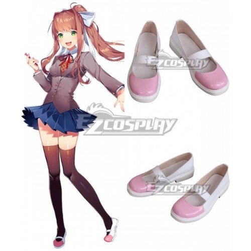 Doki Doki Literature Club! Monica White Cosplay Shoes