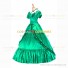 Reenactment Victorian Scarlett O'Hara Rococo Green Ball Gown Dress