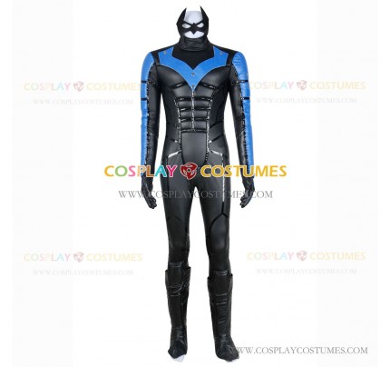 Batman Arkham City Cosplay Nightwing Costume Black Outfit