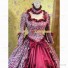 Historical Victorian Style Country Lolita Floral Gown Dress Wine