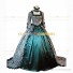 Historical Victorian Style Country Lolita Floral Gown Dress Emerald