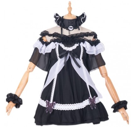 Virtual YouTuber Uruha Rushia Black Dress Cosplay Costume