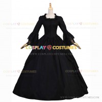 Victorian Style Marie Antoinette Black Ball Gown Prom