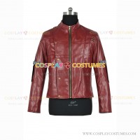 Guardians Of The Galaxy 2014 Cosplay Star-Lord Peter Quill Costume Red Leather Jacket