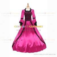 Marie Antoinette Renaissance Period Reenactment Rose Lace Dress Ball Gown